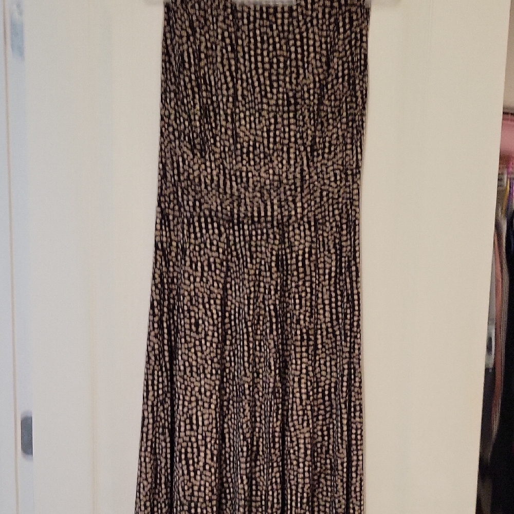 Brown and White Women's Dress
